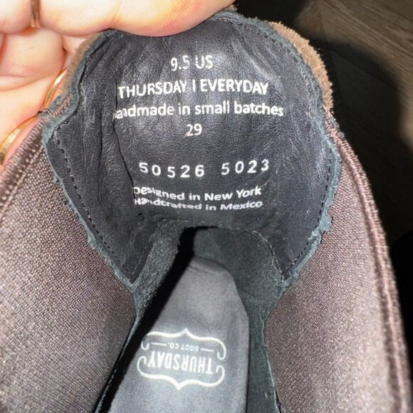 Thursday everyday Womens Suede Brown Leather Ankle Chelsea Boots Sz 9.5 - Picture 5 of 7